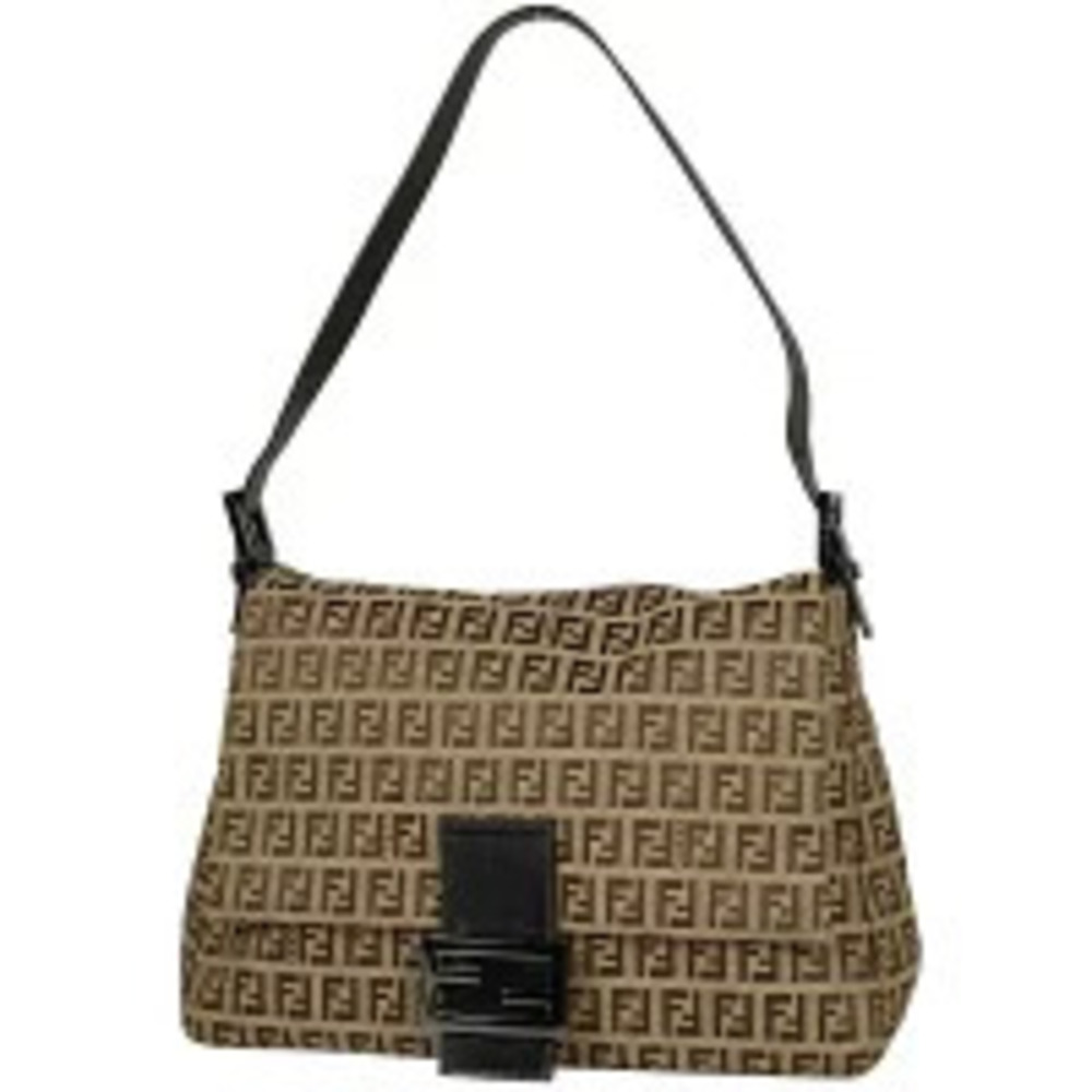 Fendi Mamma Bucket Hobo Bag Zucchino Canvas Brown